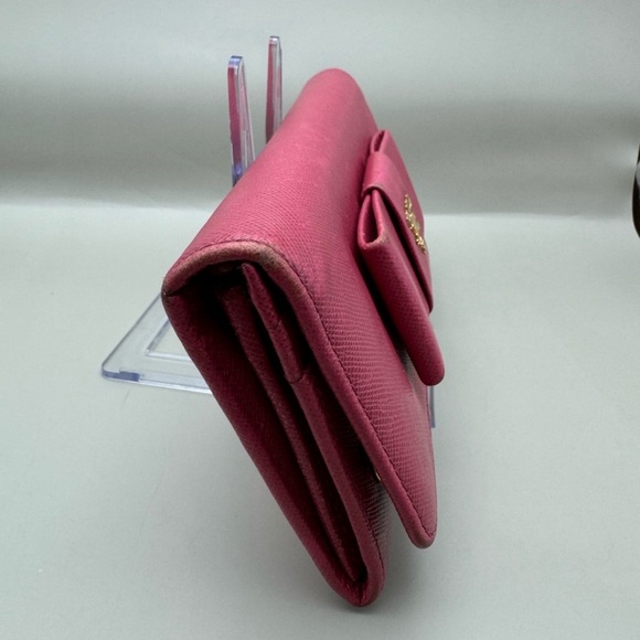 Pink PRADA Saffiano Leather Wallet- pink - Picture 7 of 8